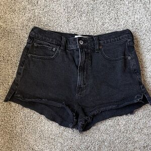 Abercrombie & Fitch Black High-Rise Denim Shorts
